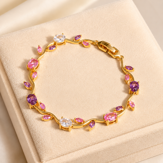 Blush Amethyst Vine Crystal Bracelet
