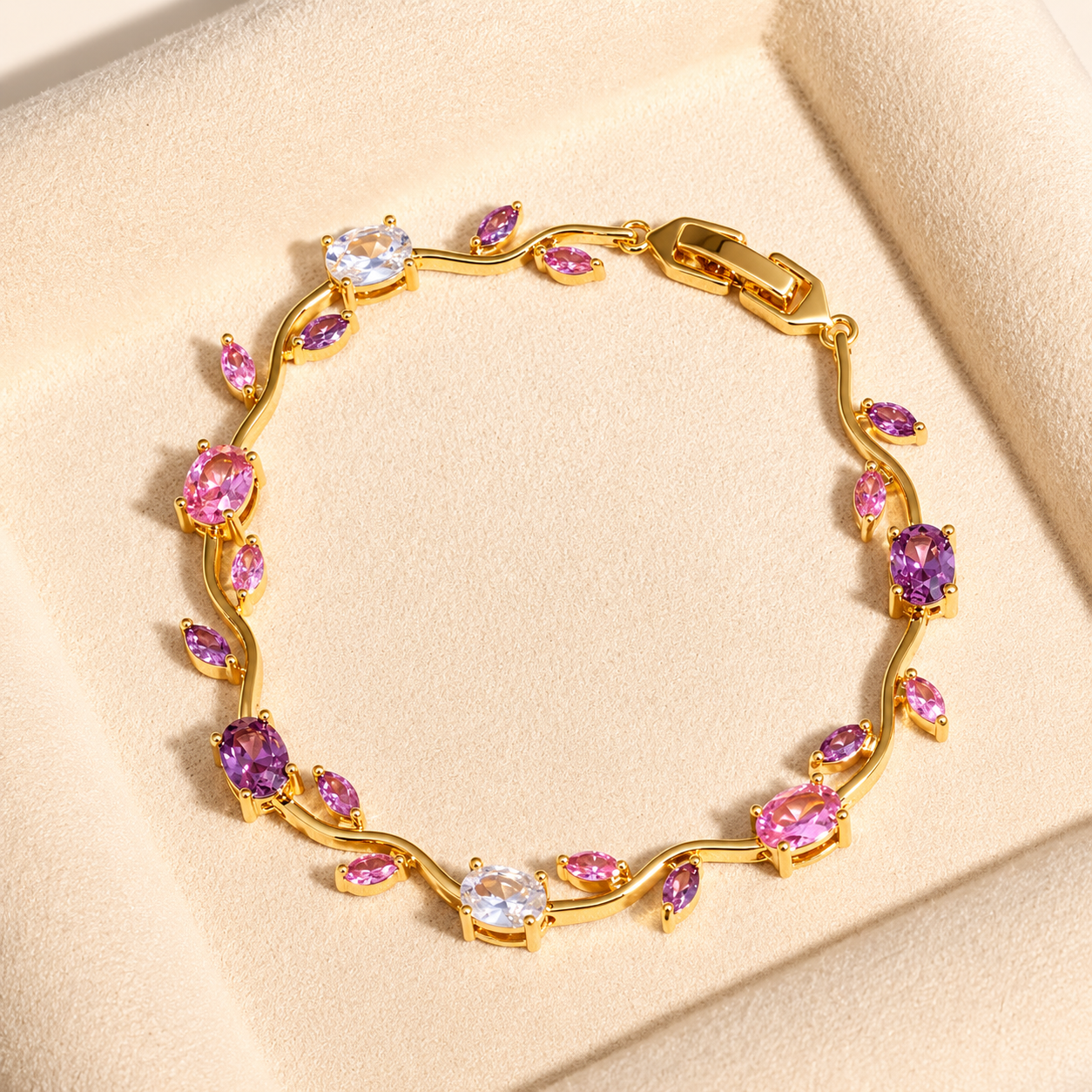 Blush Amethyst Vine Crystal Bracelet