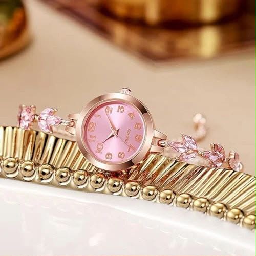 Amethyst Blossom Quartz Rose Gold Bracelet Watch