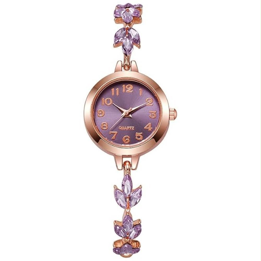Amethyst Blossom Quartz Rose Gold Bracelet Watch