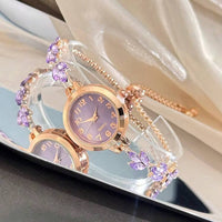 Amethyst Blossom Quartz Rose Gold Bracelet Watch